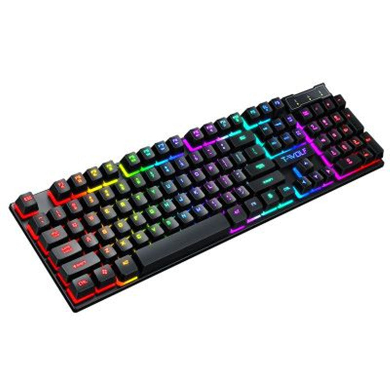 RGB Gaming Keyboard - Wired USB Luminous Mechanical Feel Keyboard for PC